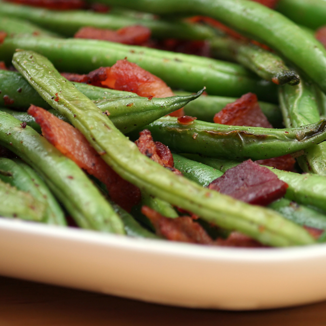 Green Beans with BaconBalsamic Vinaigrette