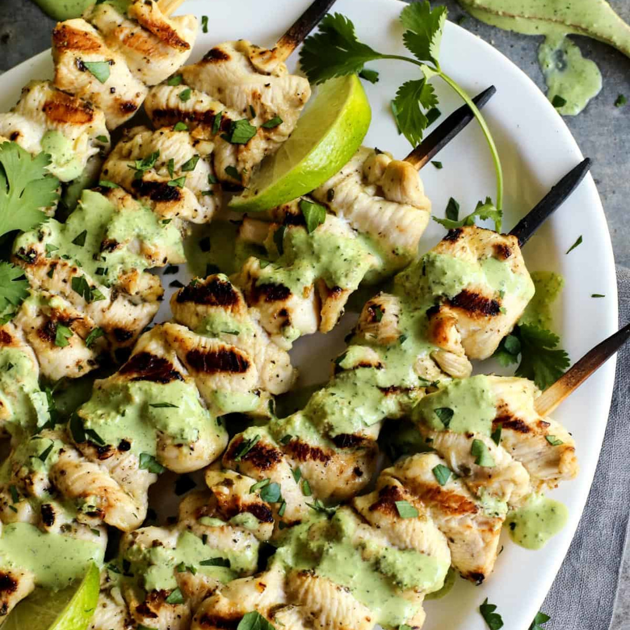 Green Curry Yogurt Chicken Skewers