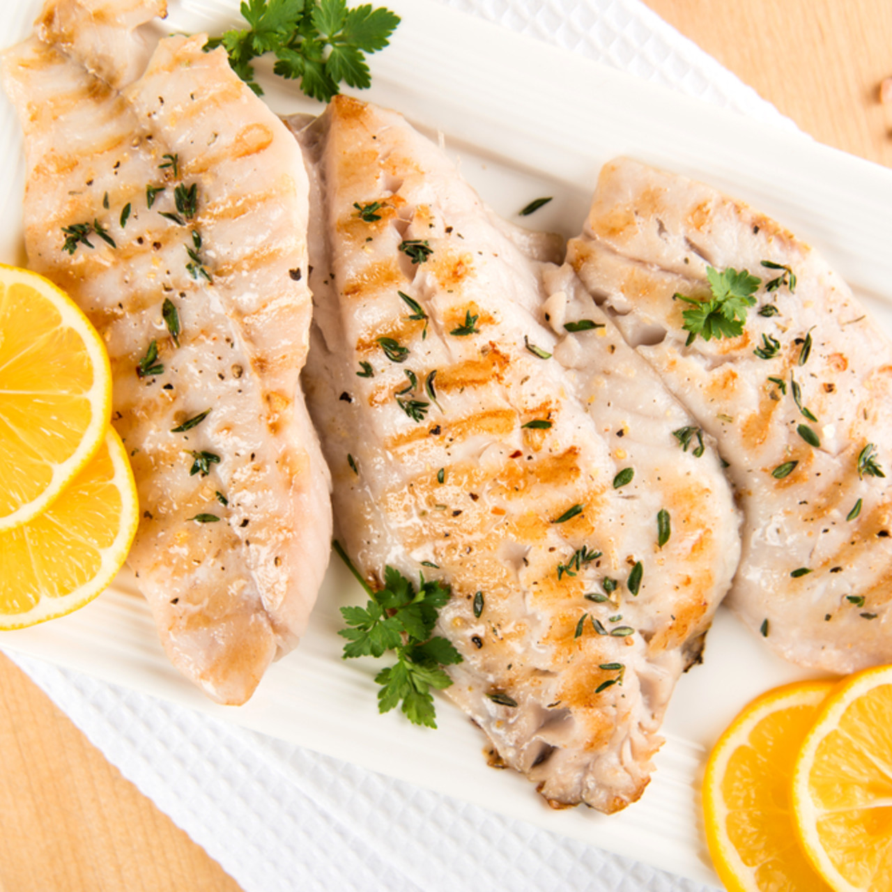 Grilled Rockfish with Garlic and Basil
