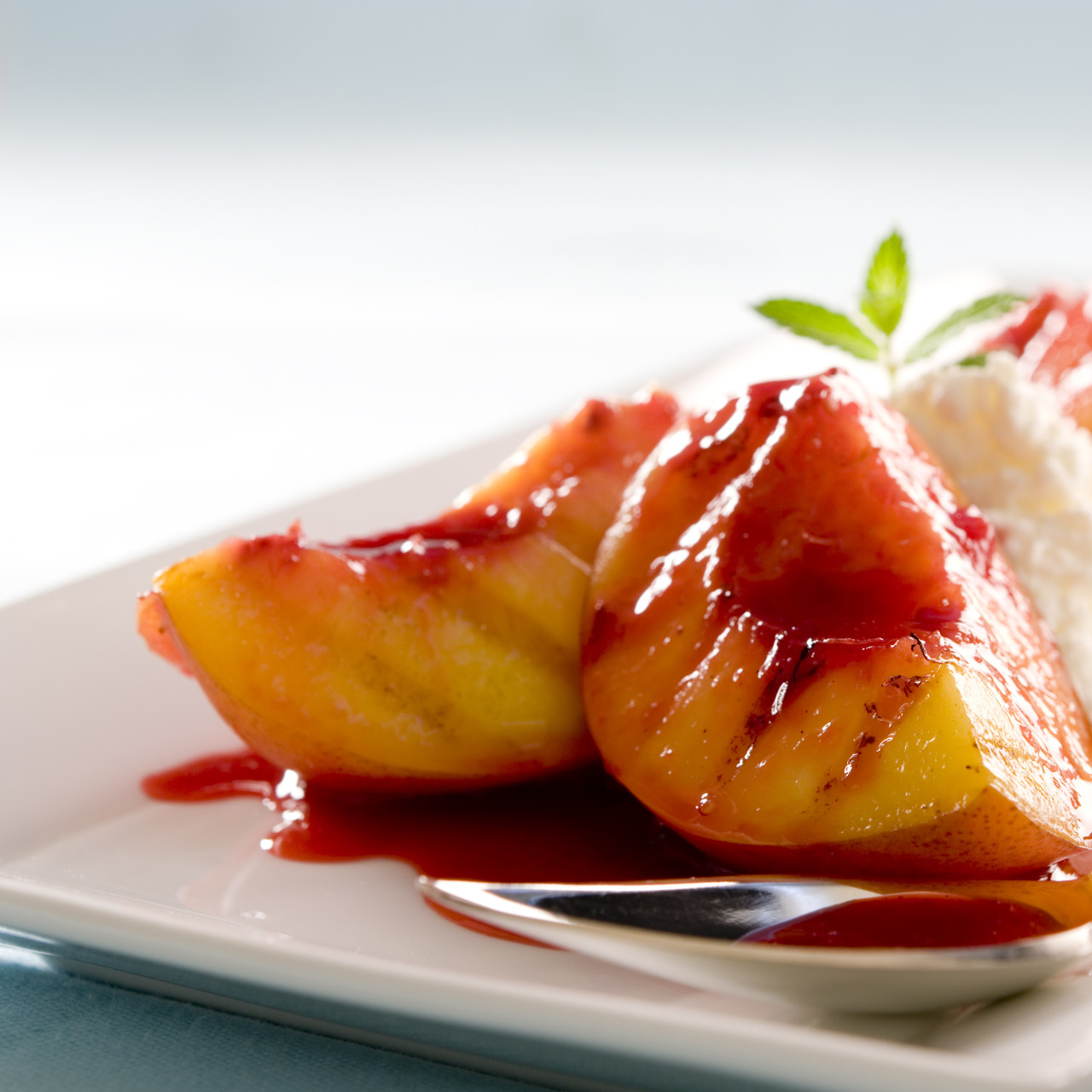 Grilled White Nectarines (or Peaches) w/ Amaretto Spiked Mascarpone