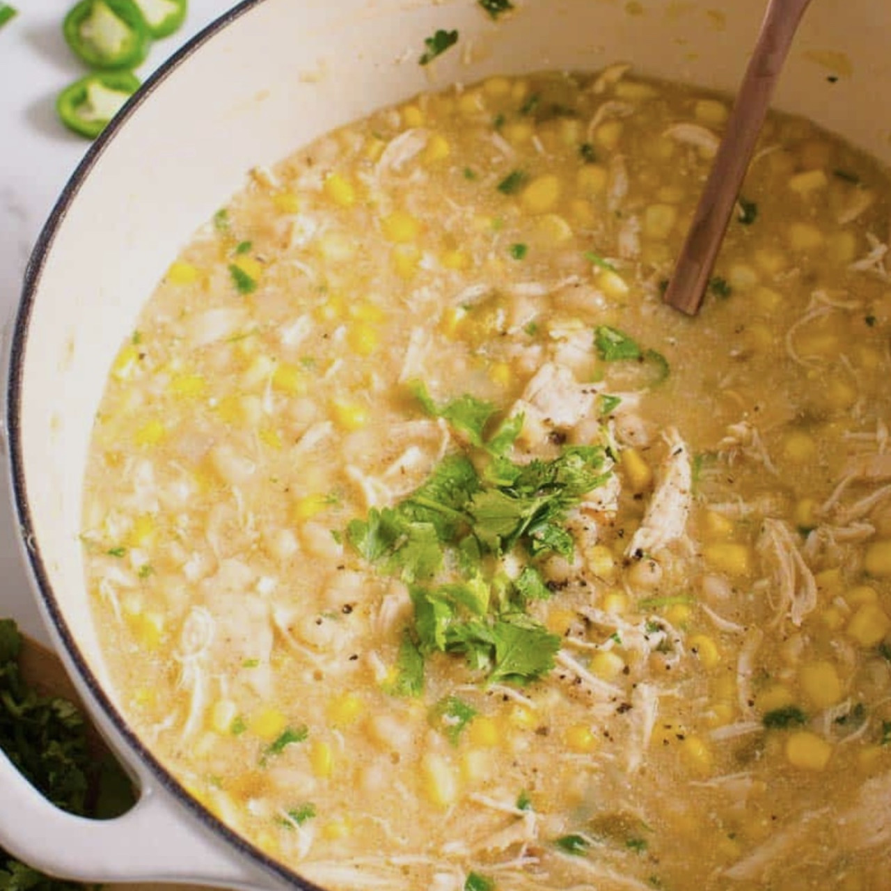 Healthy White Chicken Chili (Crock Pot or Stove)