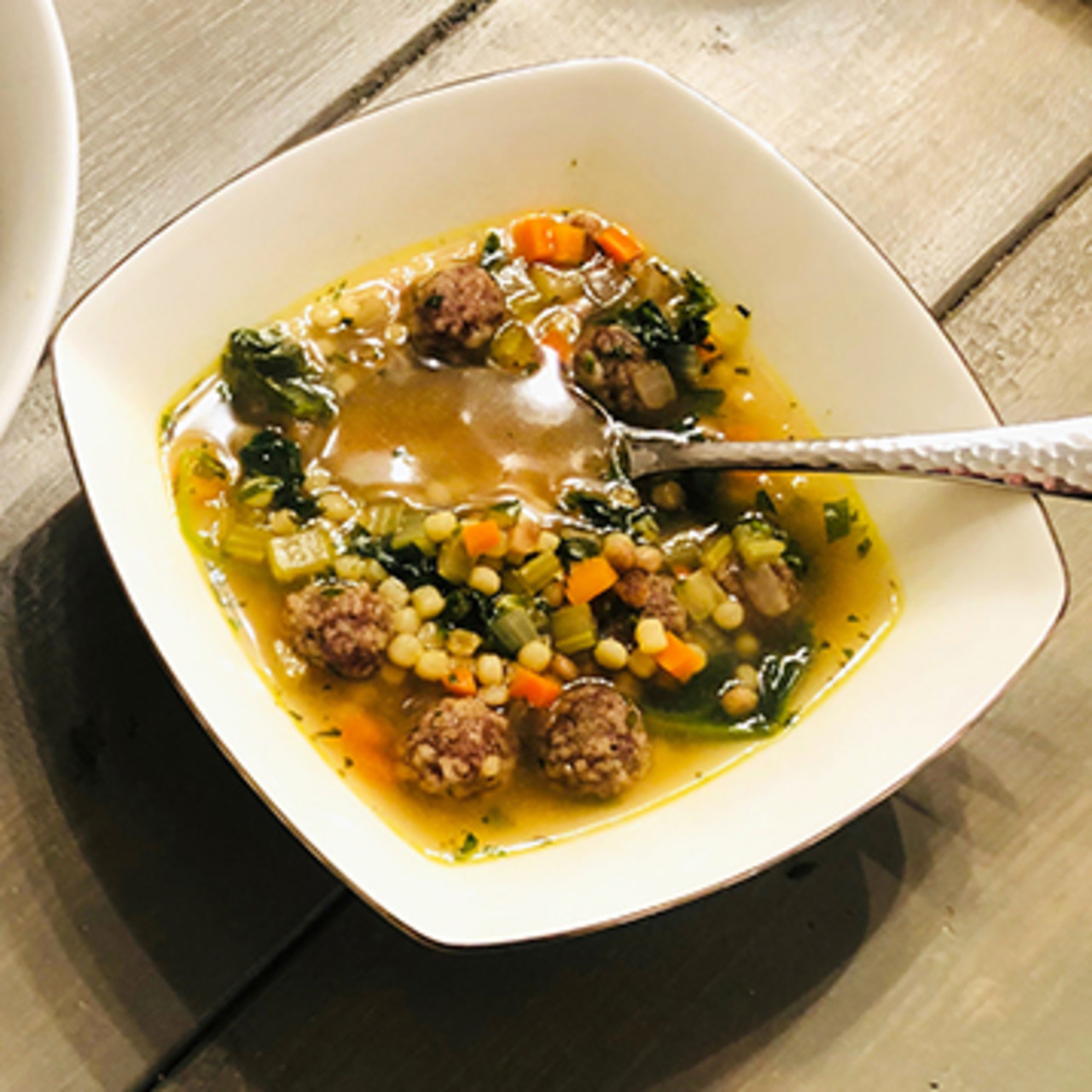 Italian Wedding Soup with Fullblood Wagyu Meatballs