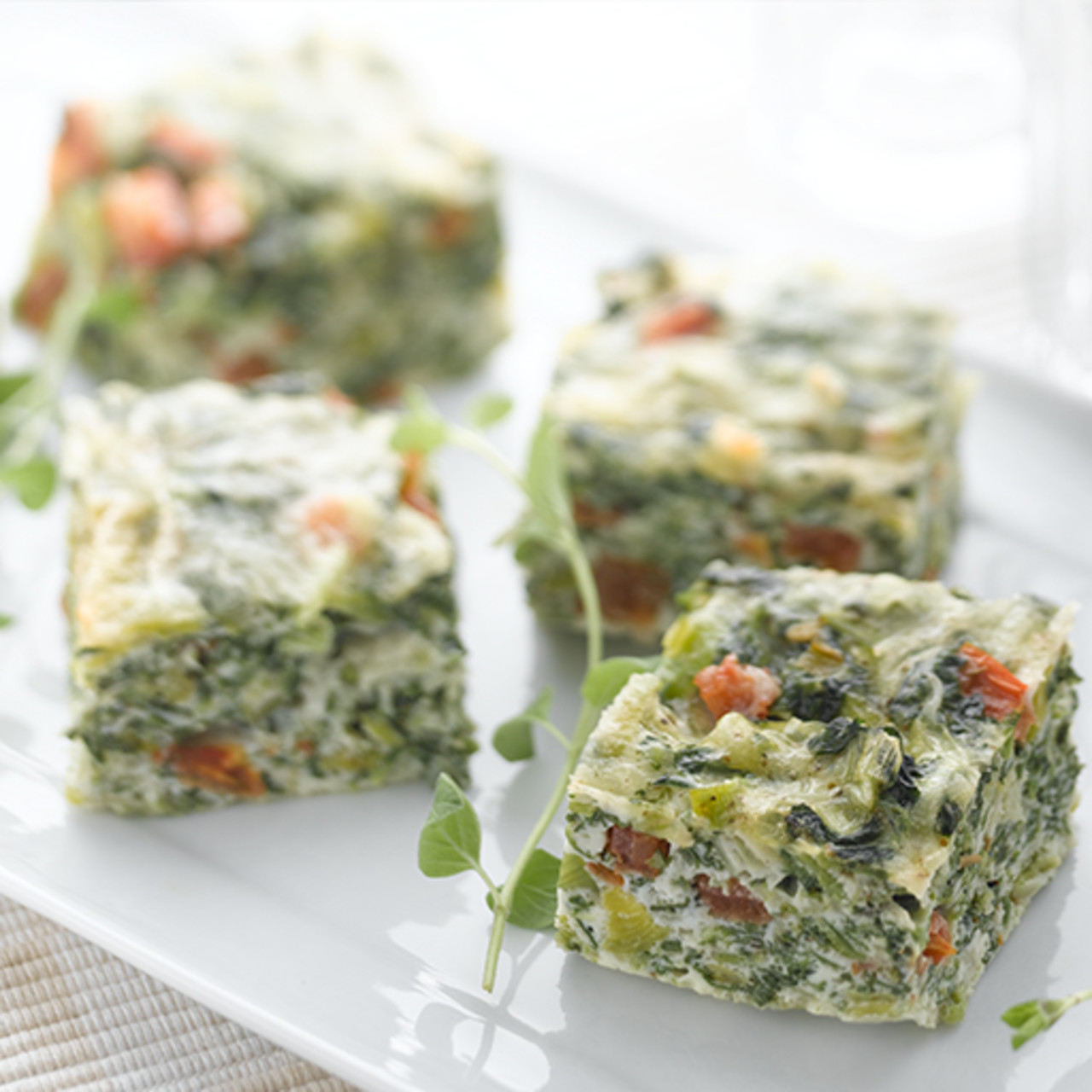 Italian Cheese & Spinach Frittata Squares