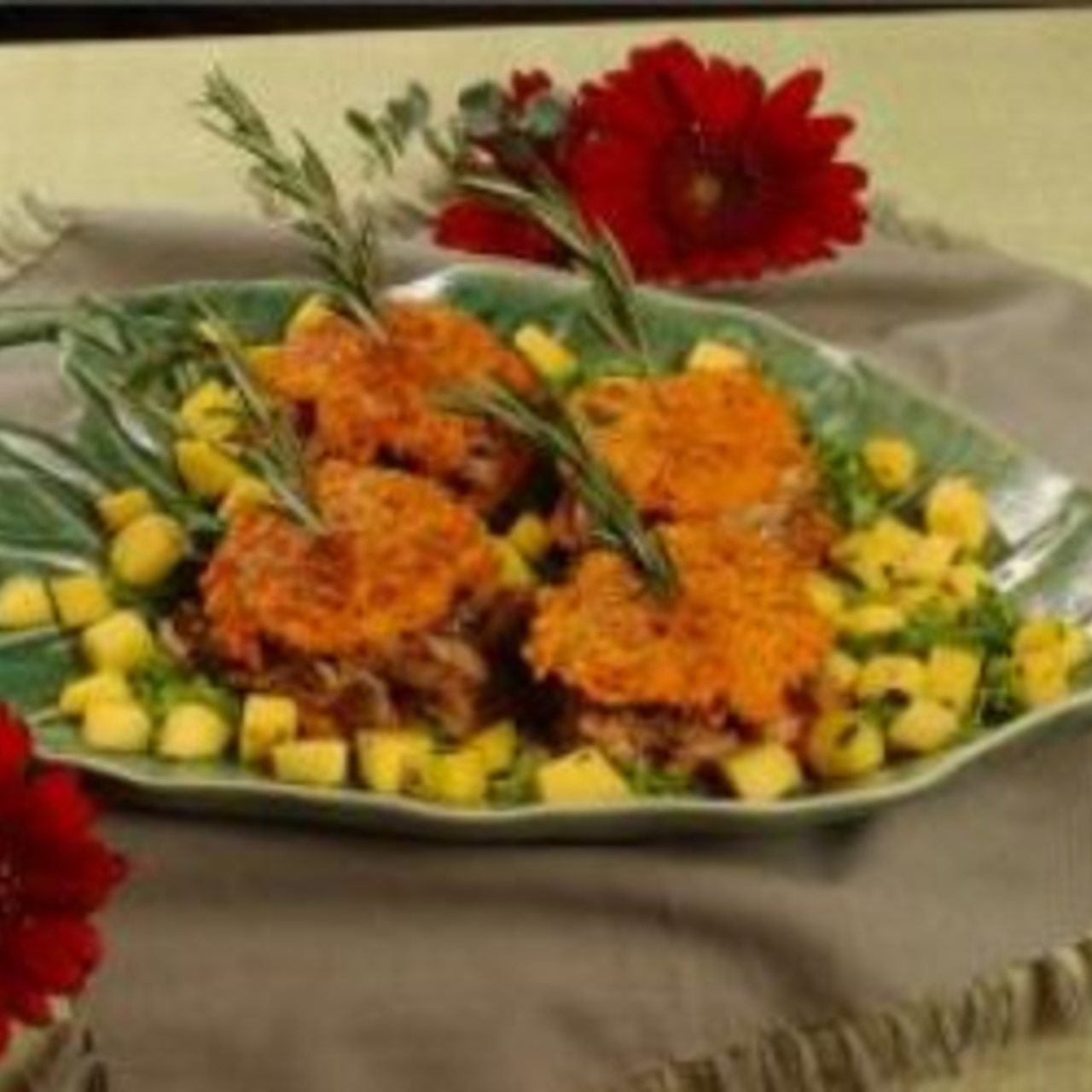 Jerk Chicken Thighs on Sweet Potato Pancakes