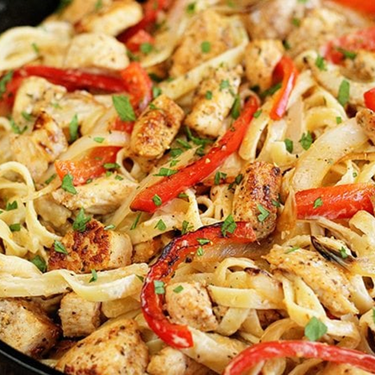 Kim's Cajun Chicken Linguini (can sub Jumbo Shrimp too)