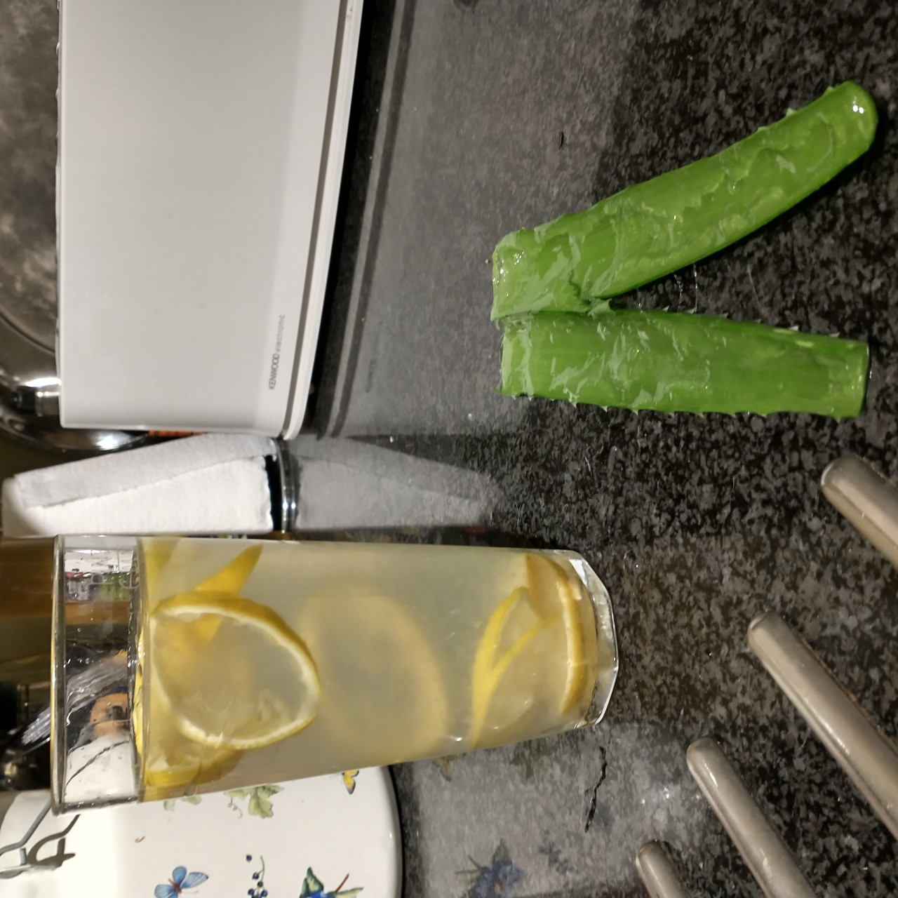 Lemon, apple cider, aloe, honey and mint