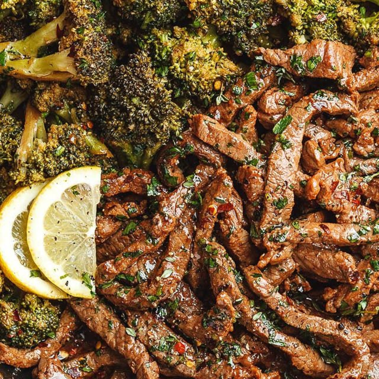 Lemon Garlic Butter Steak with Broccoli