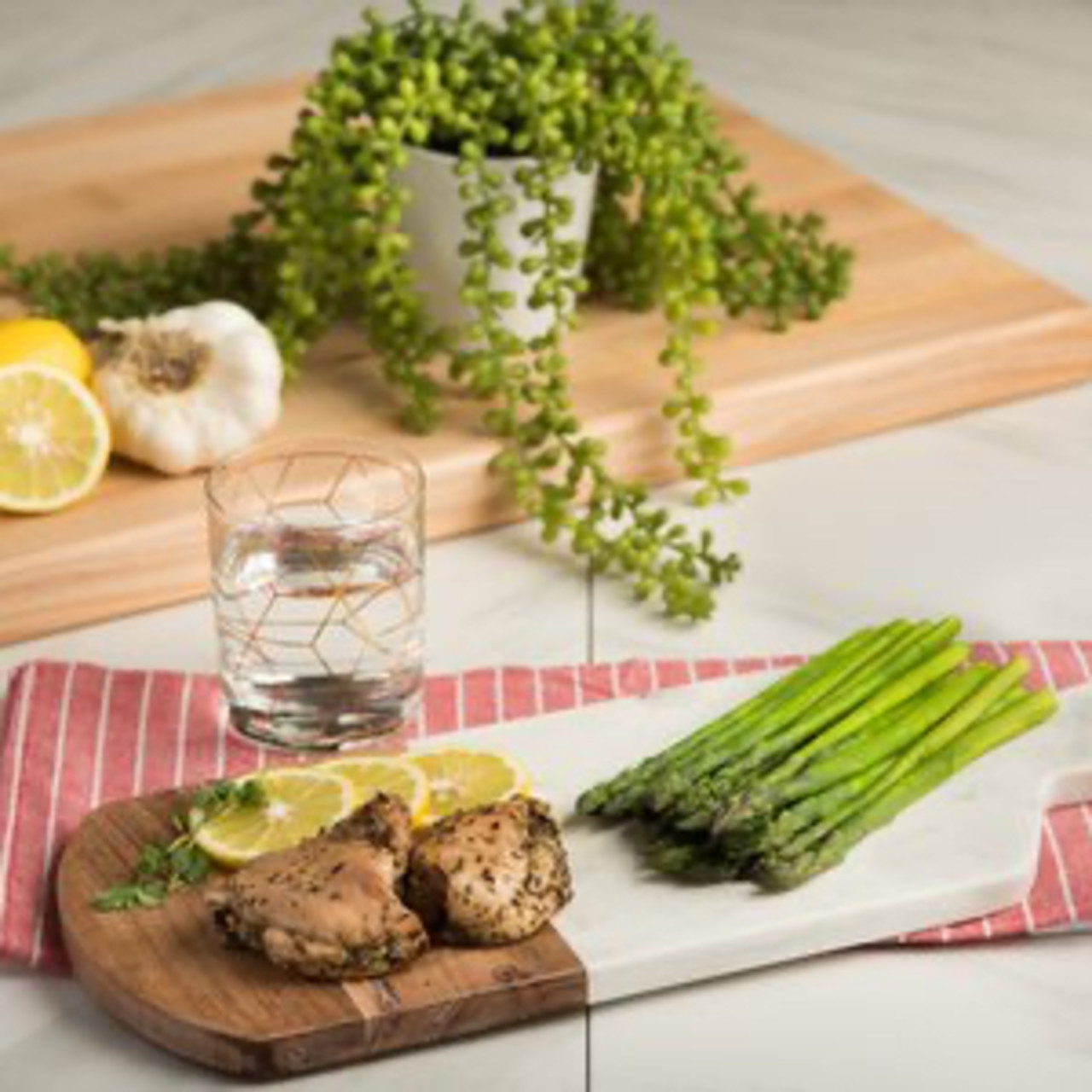 Lemon Garlic Oregano Chicken with Asparagus