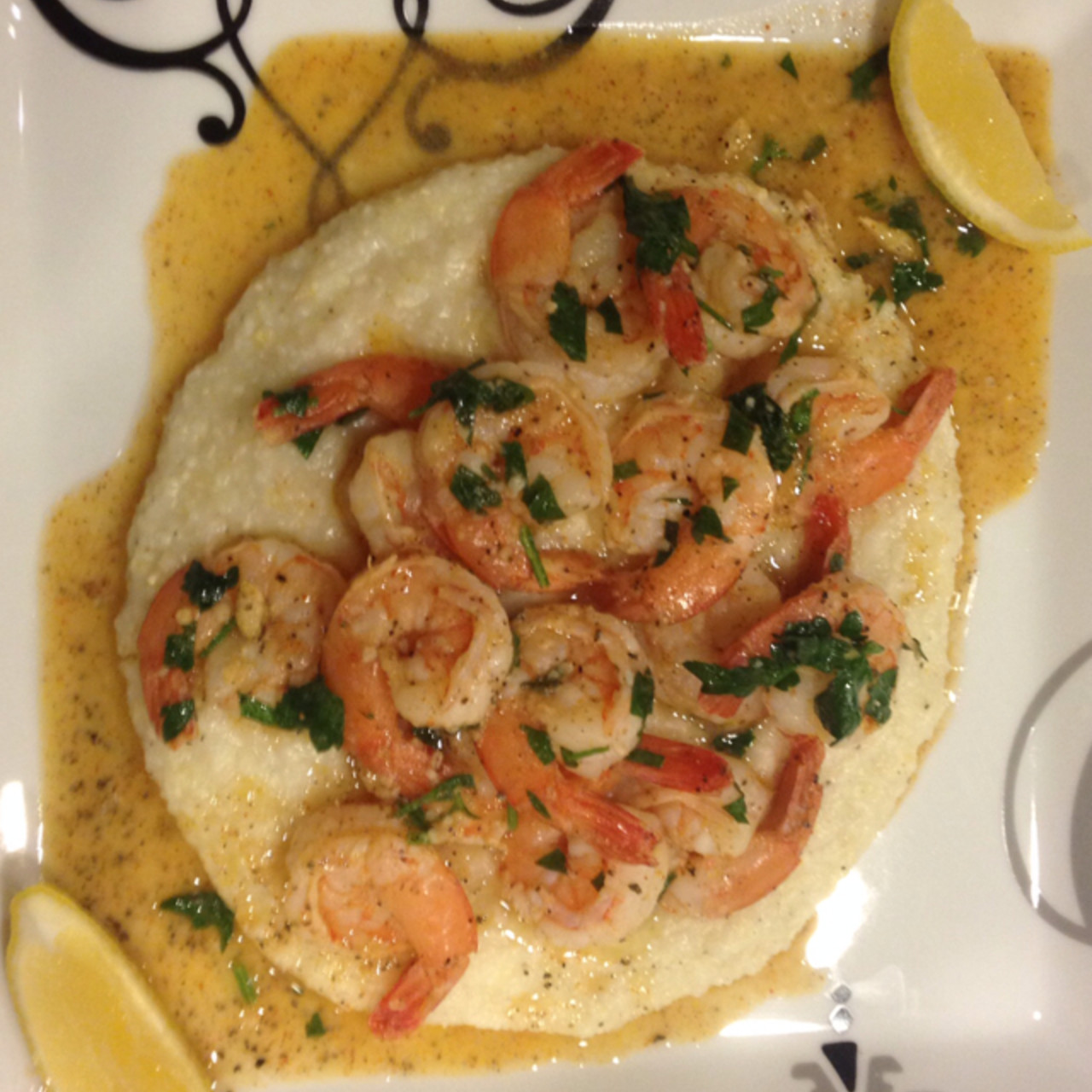 LemonGarlic Shrimp and Grits