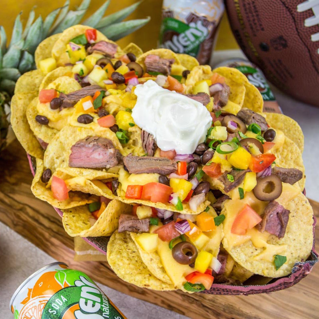 Loaded Nachos with Mango Pineapple Salsa