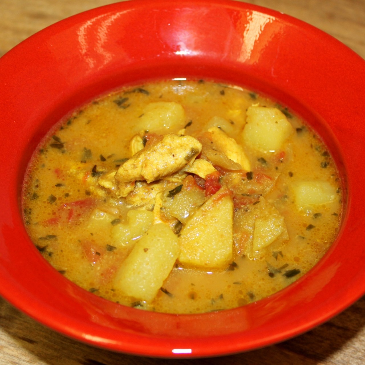 Mild Curry Chicken and Vegetable Soup
