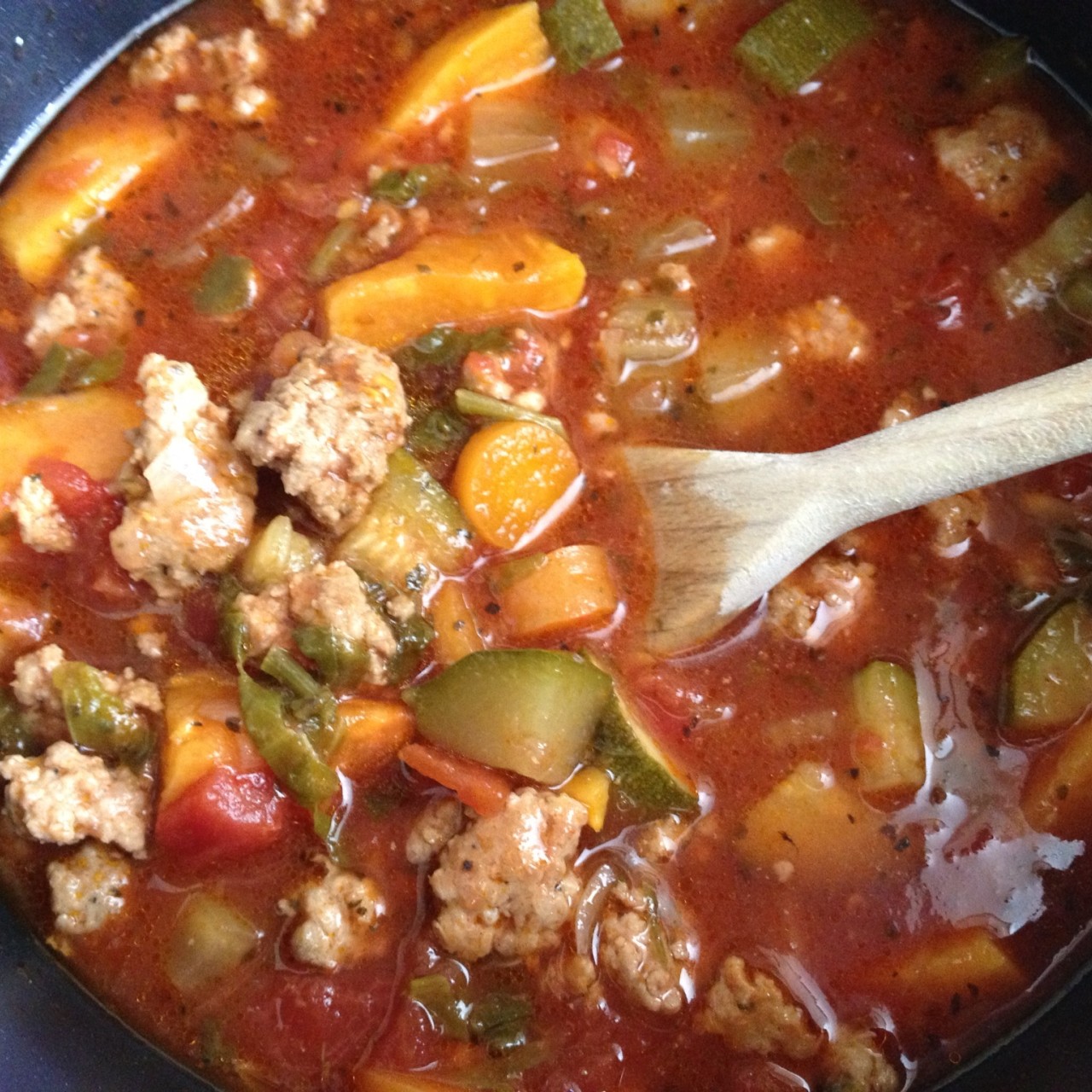 Minestrone Soup with Spicy Pork (Paleo/Gluten free) Recipe