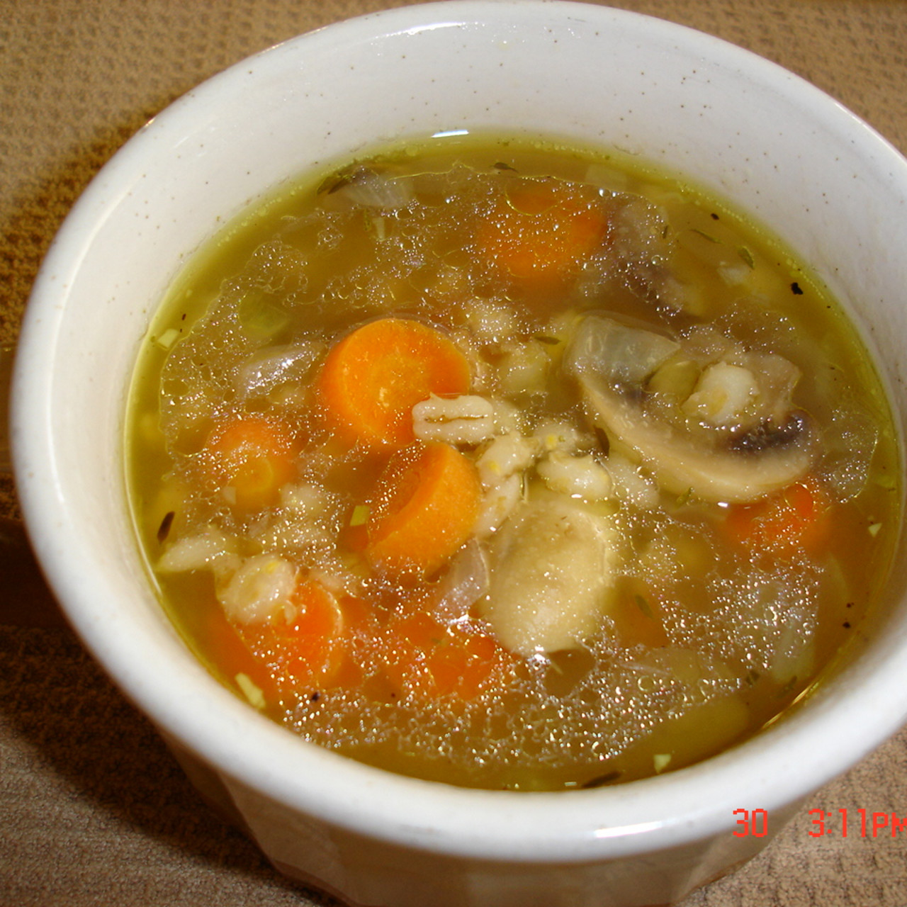 Mushroom and barley soup