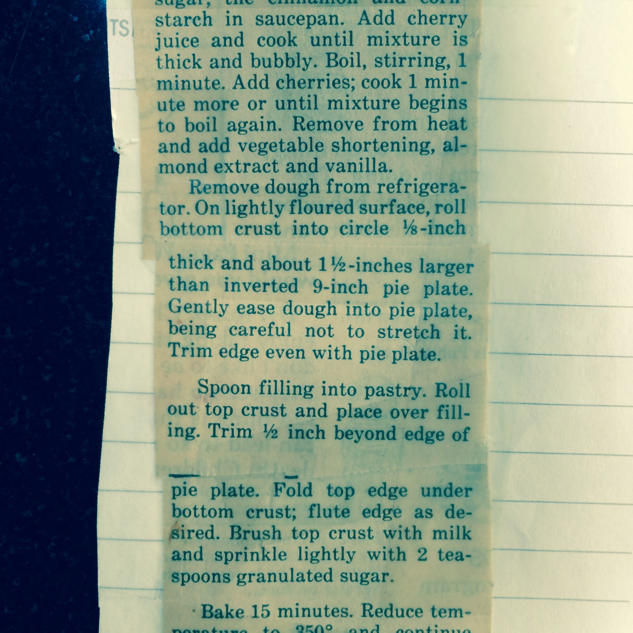 Ohio Sour Cherry Pie