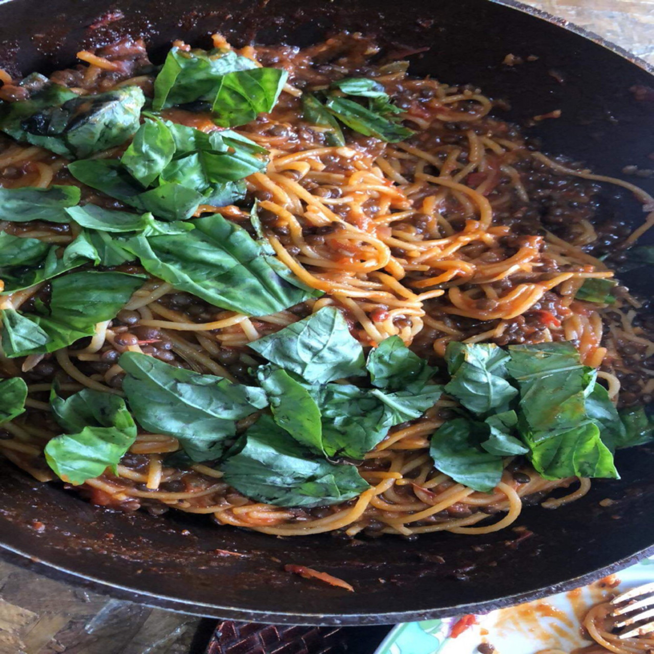 One-pot Tomato Lentil Pasta