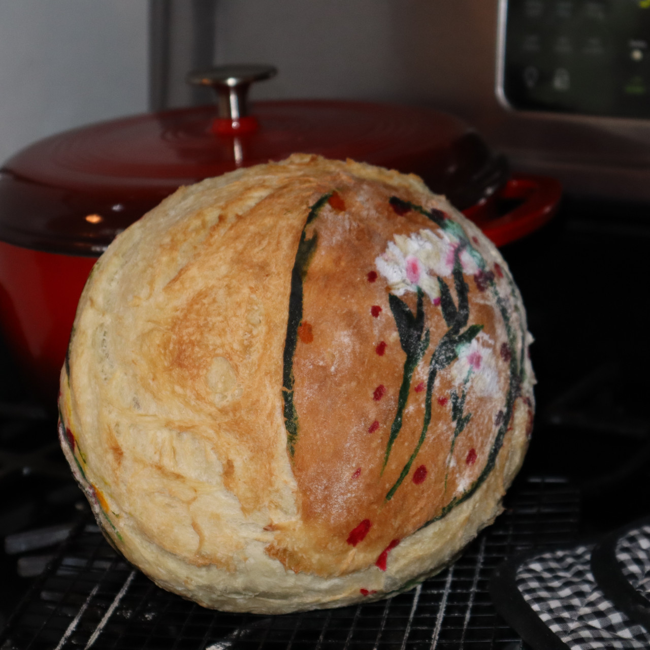 Painted Rustic Dutch Oven Bread