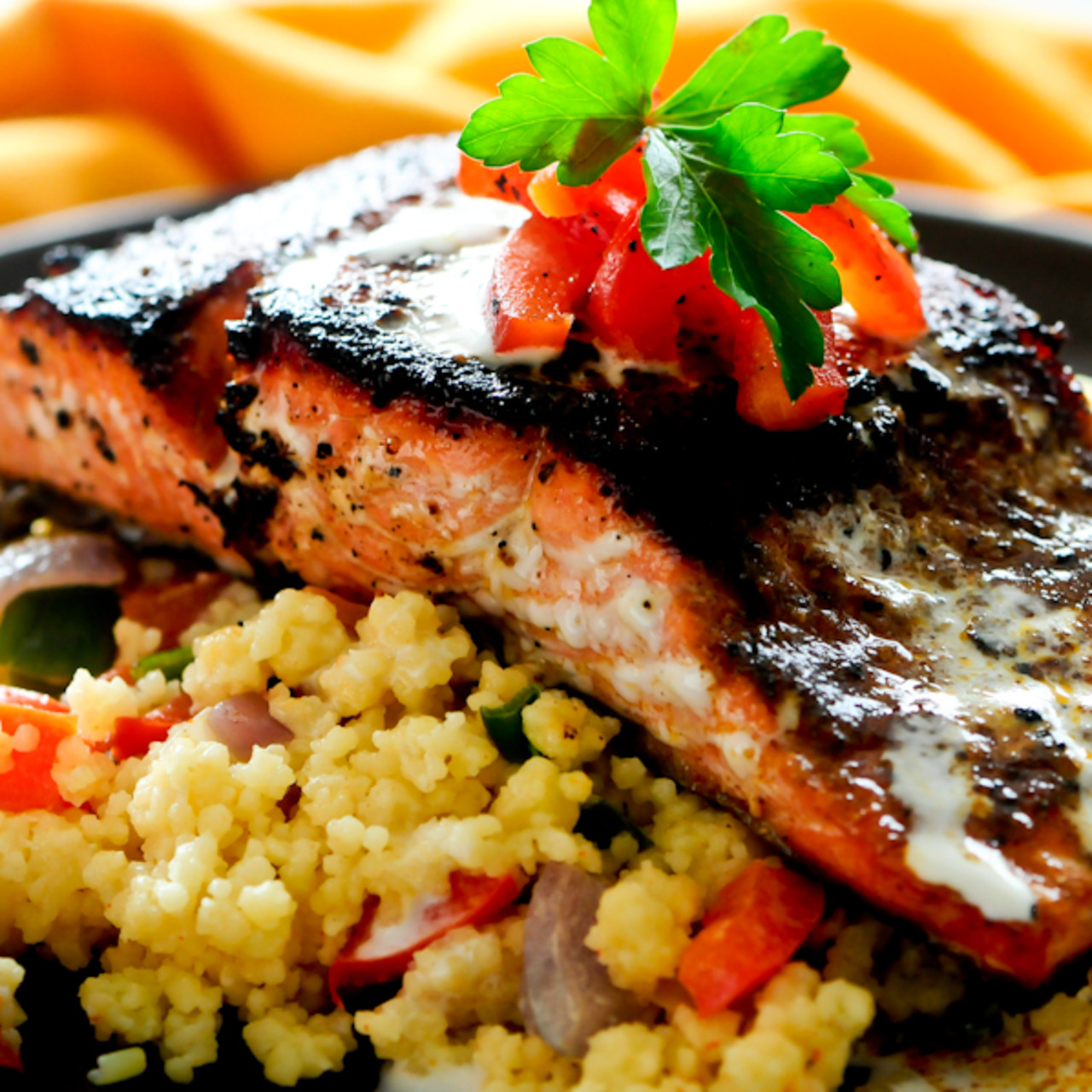 Pan Seared Salmon with Couscous