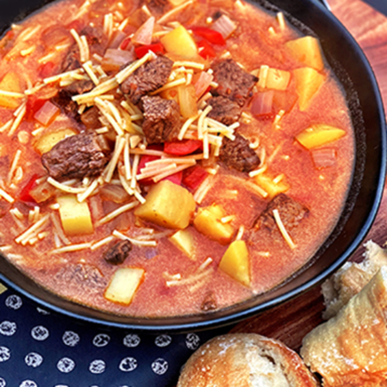 Peruvian Beef and Noodle Stew