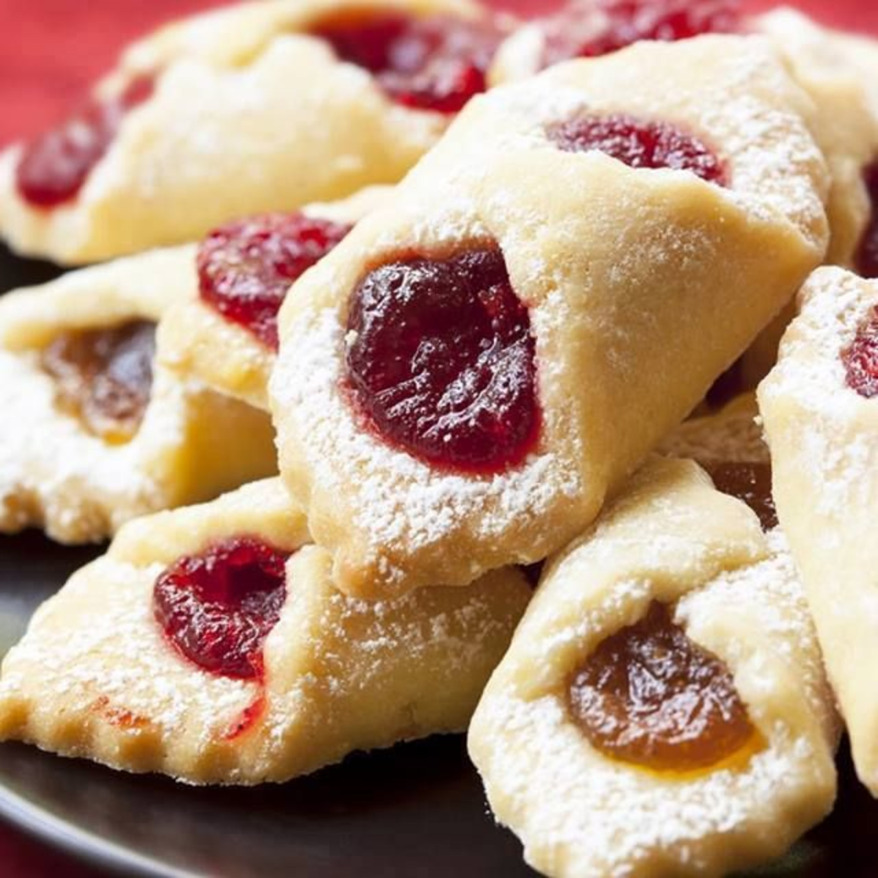 Polish Kolaczki Cookies (Sour Cream Pockets)