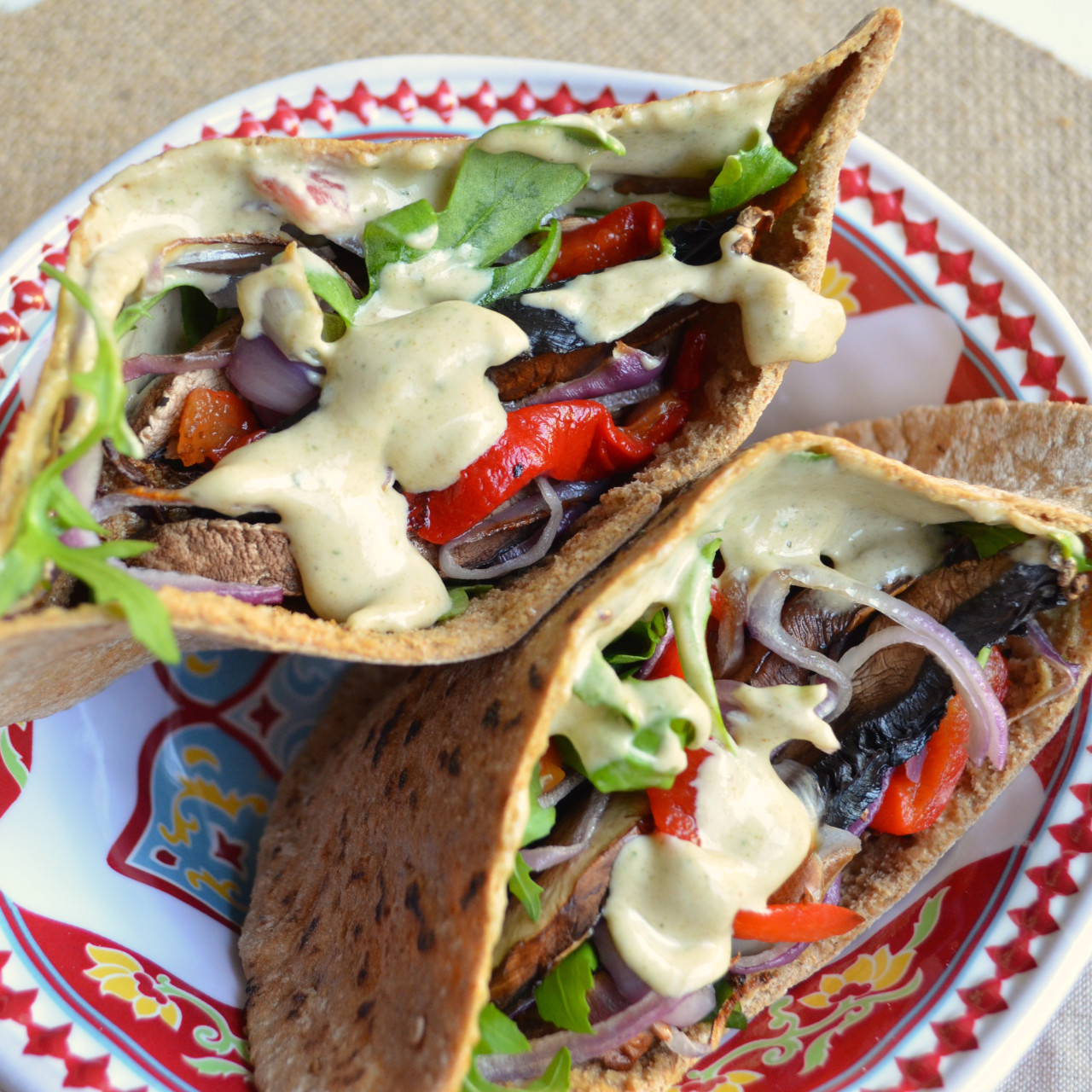 Portobello Red Pepper Pita