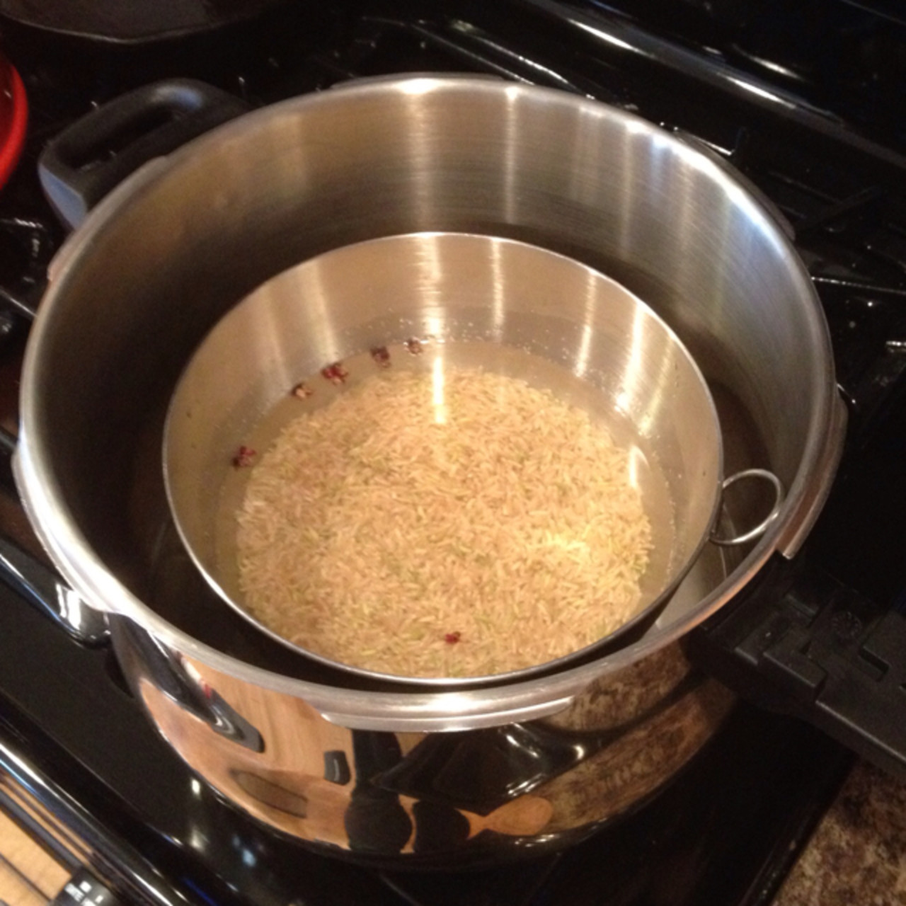 Pot in Pot Pressure Cooker Brown Rice