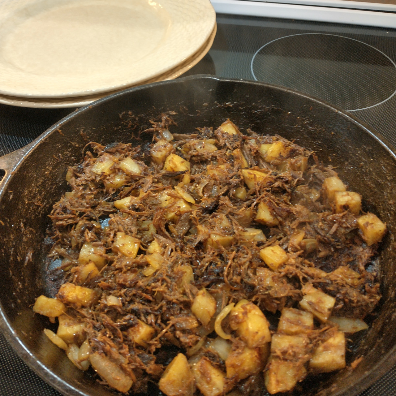 Pot Roast Hash with Fried Eggs