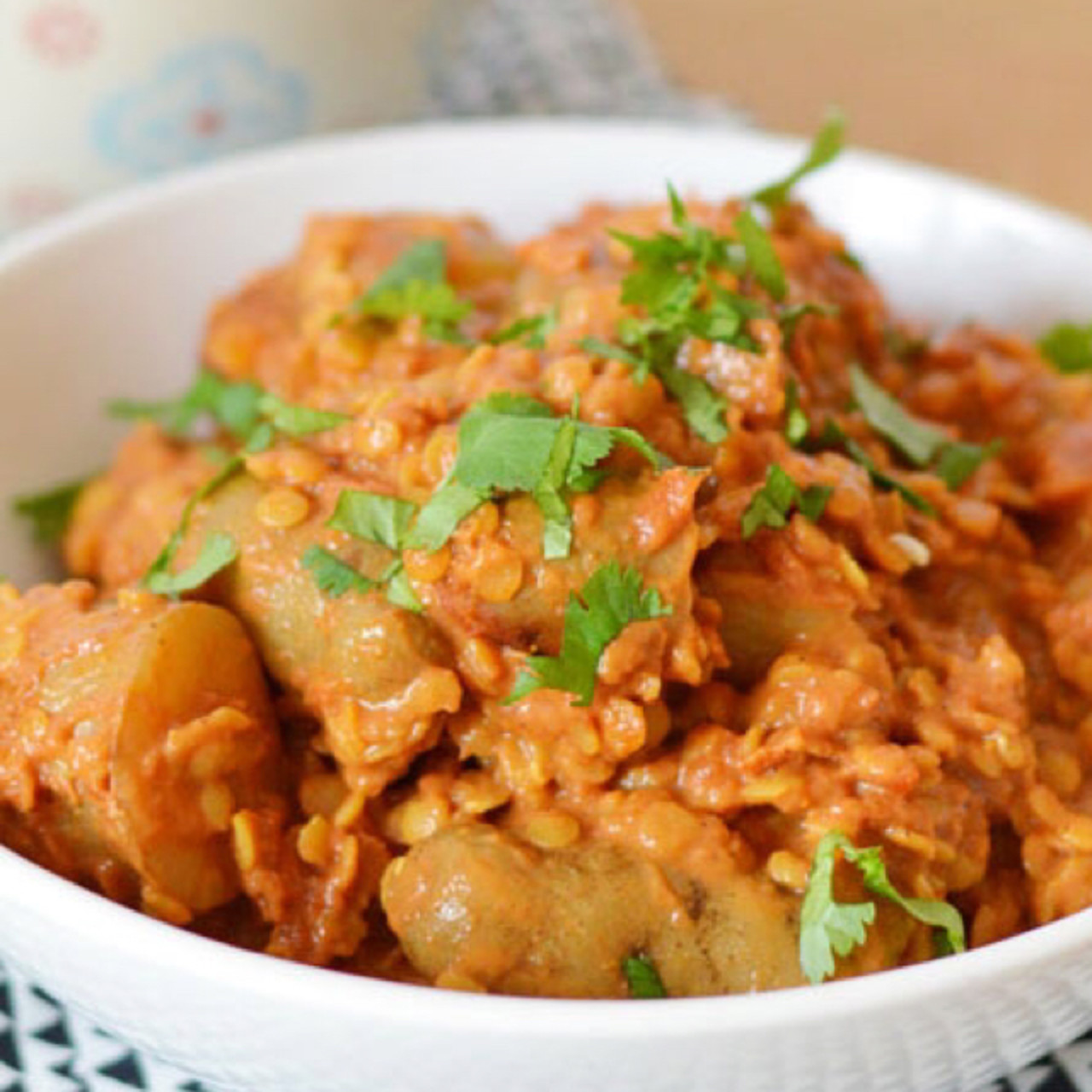 Potato and lentil curry