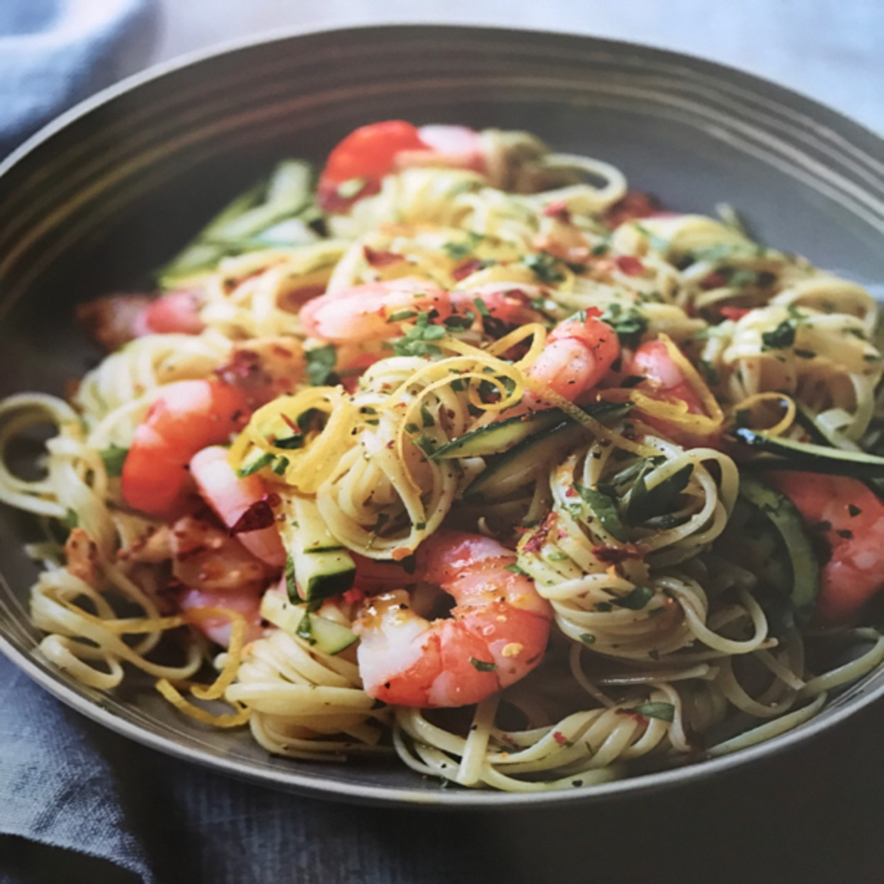 Prawn And Courgette Linguini