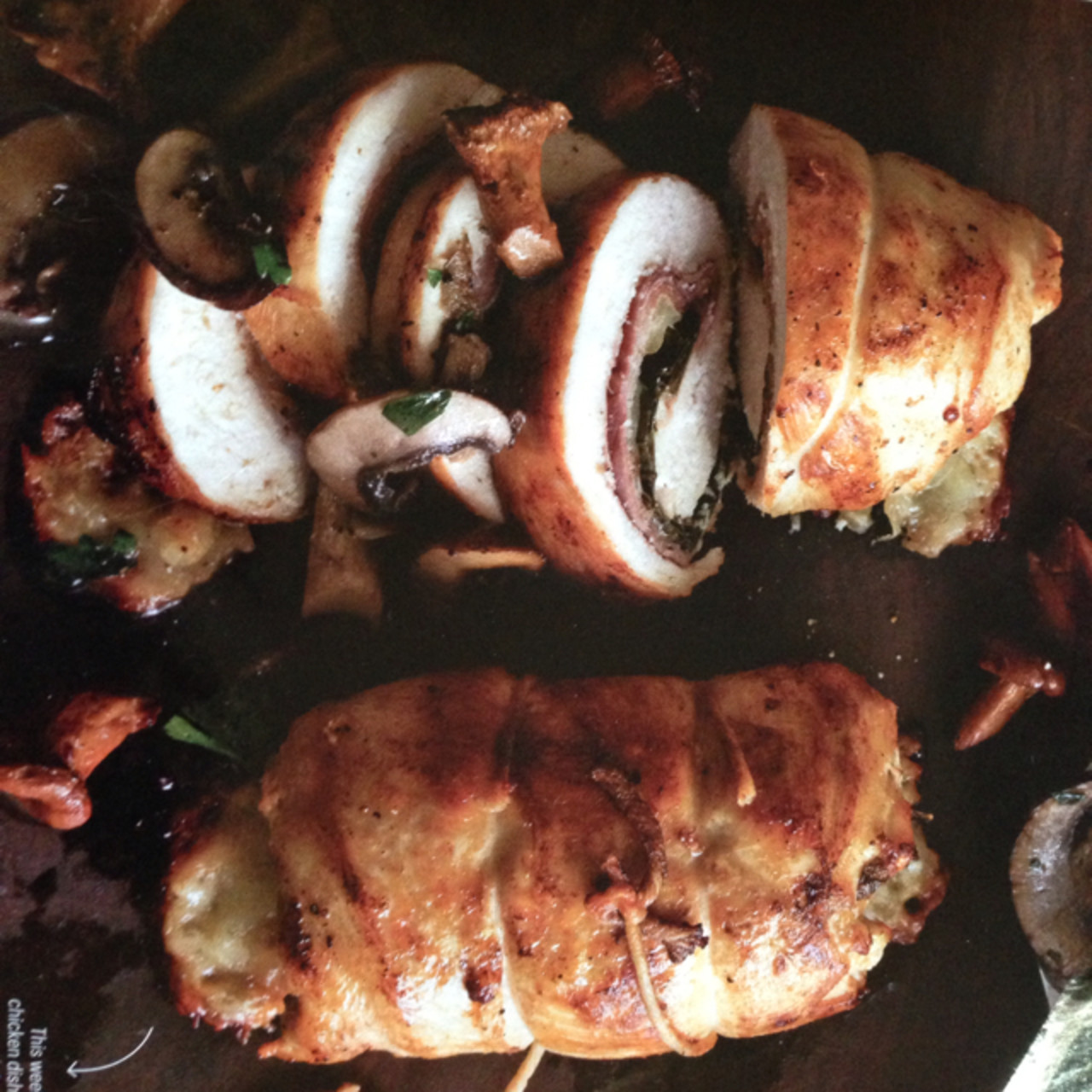 ProsciuttoStuffed Chicken with Mushroom Sauce