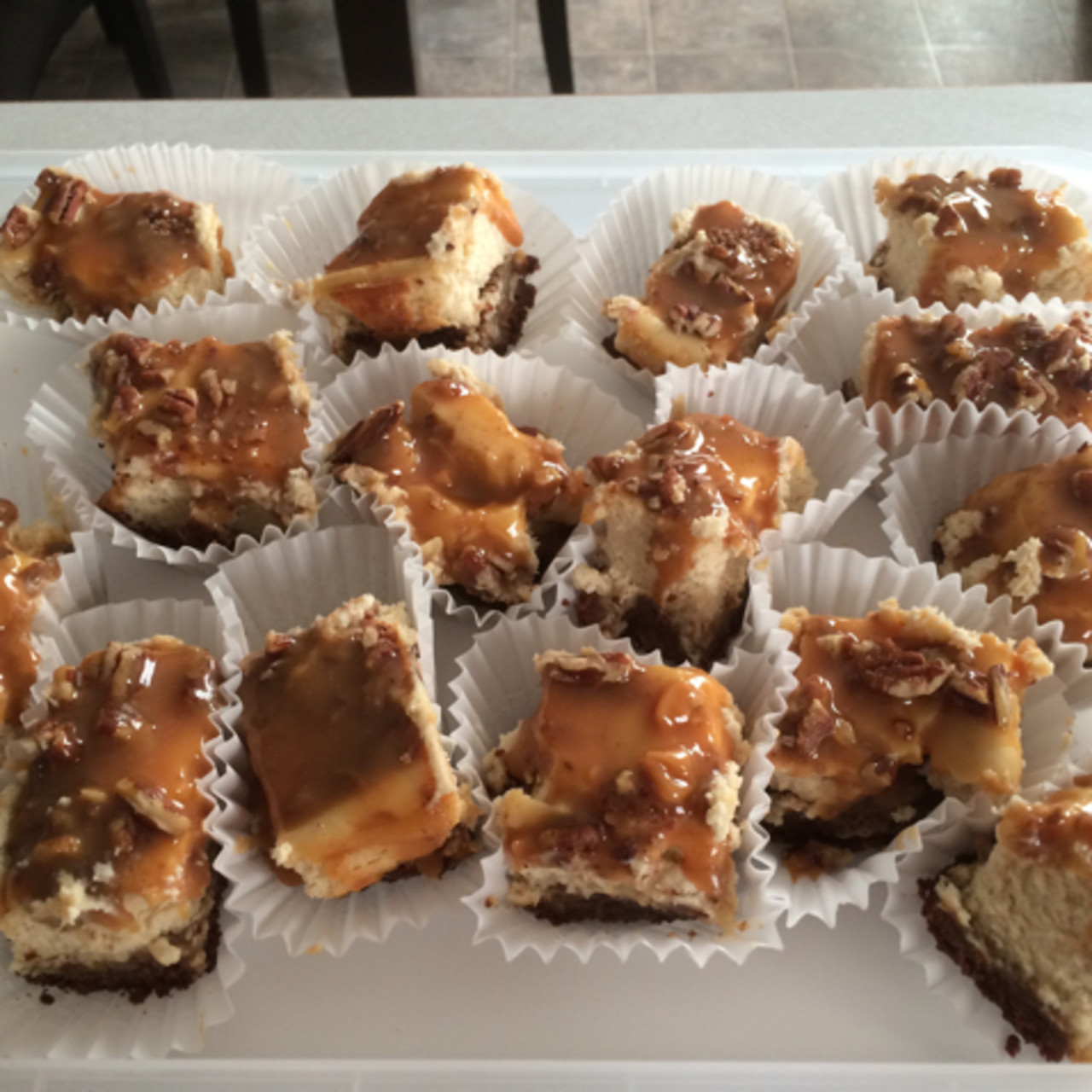 Quick Caramel Praline Cheesecake