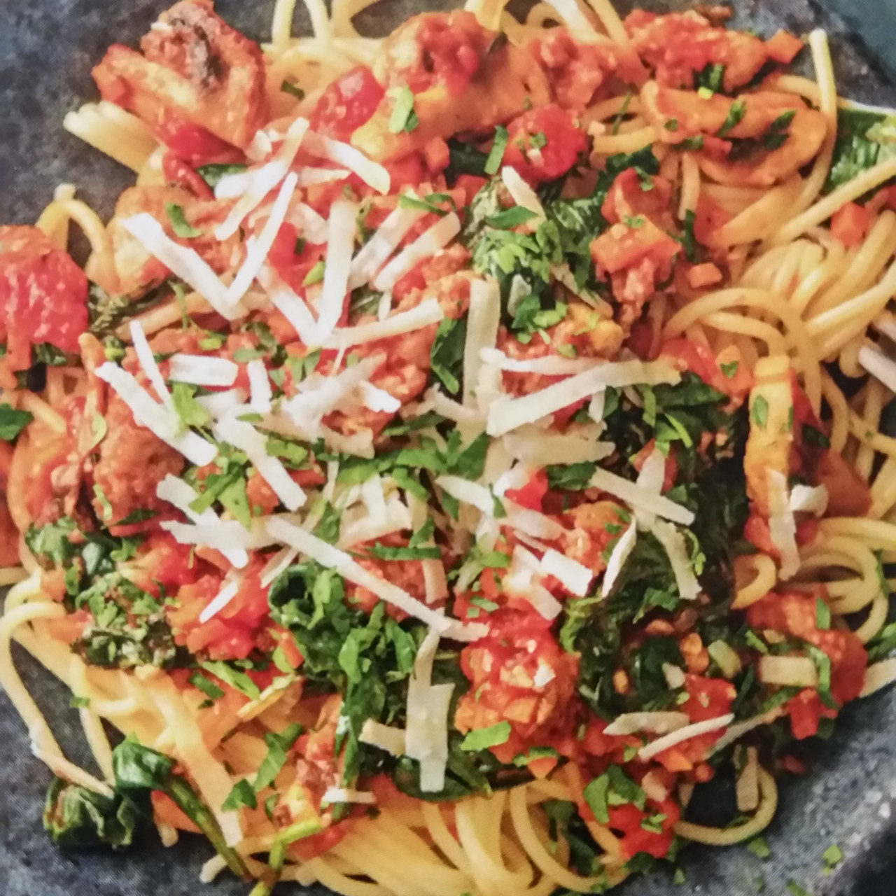 Quick Sausage Bolognese Over Spaghetti