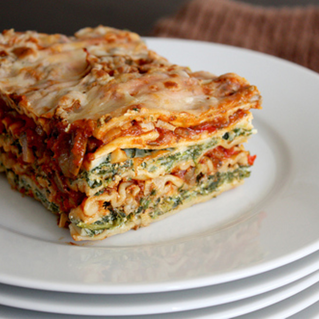 Roasted Vegetable and Spinach Lasagna