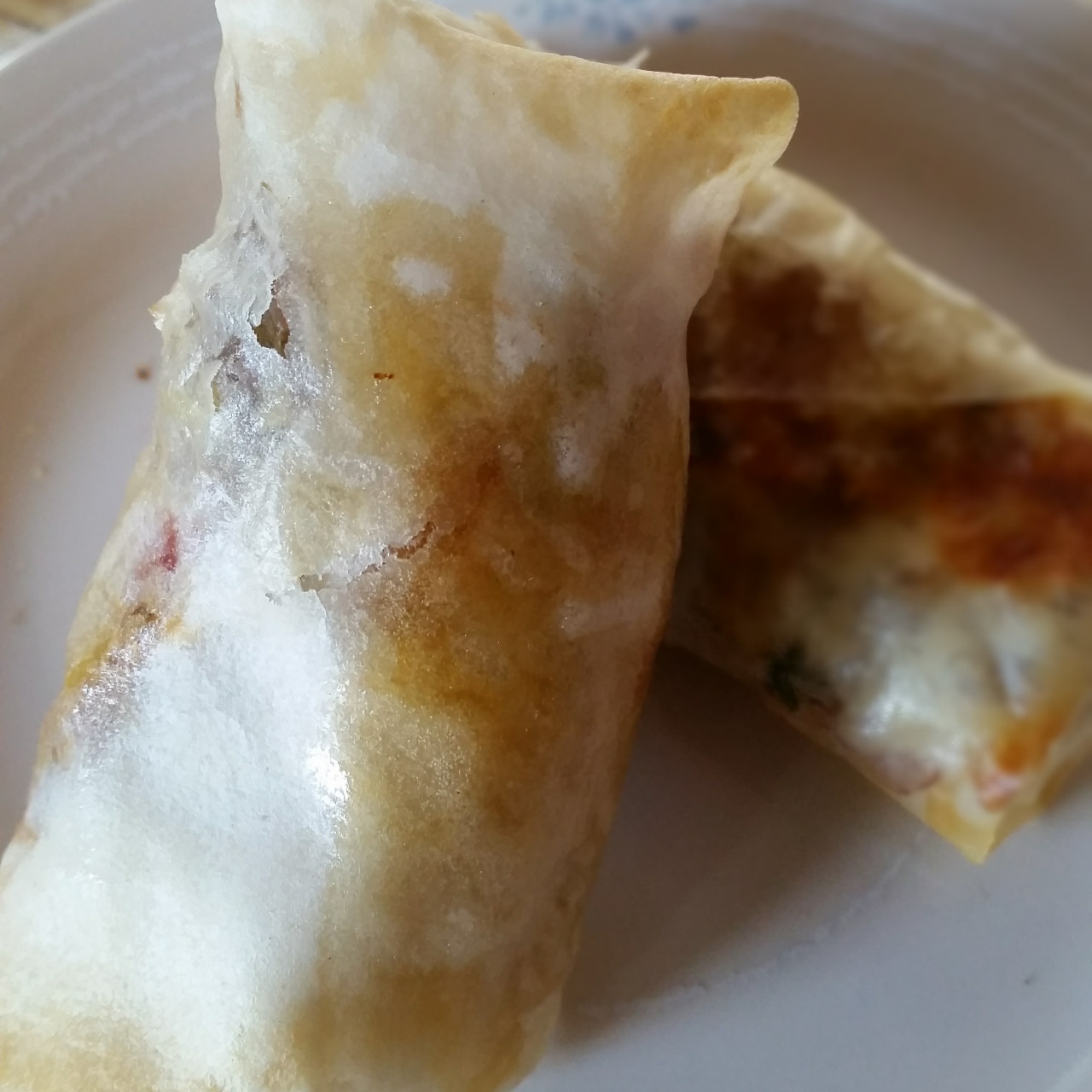 Sausage, spinach, and cheese Egg Roll