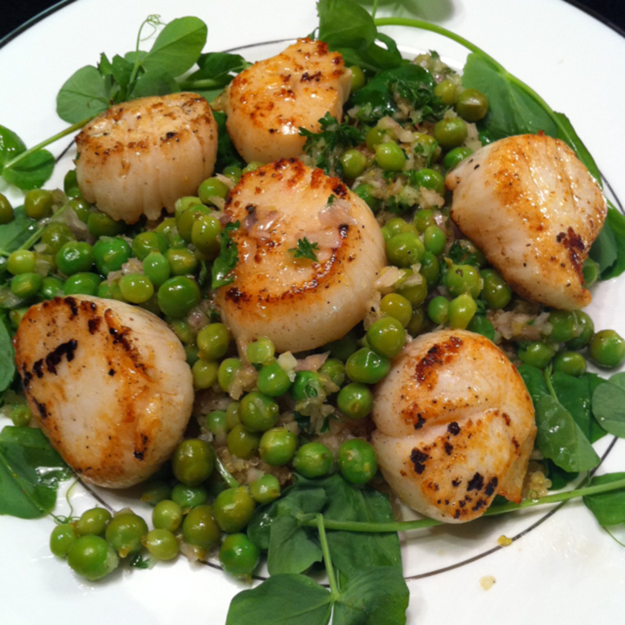 Scallops with Lemon and Pea Relish
