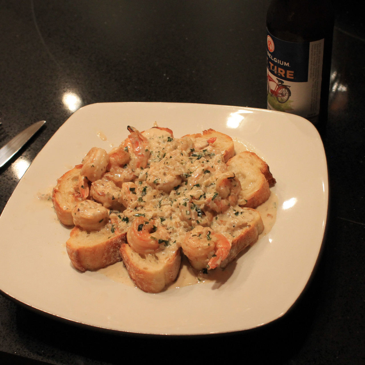 Shrimp with Tarragon, Whiskey, Cream Sauce