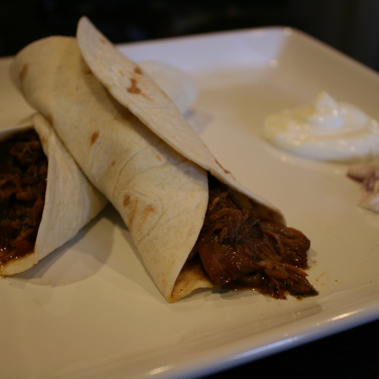 Slow Cooked Southwestern Style Barbecue Beef Burritos