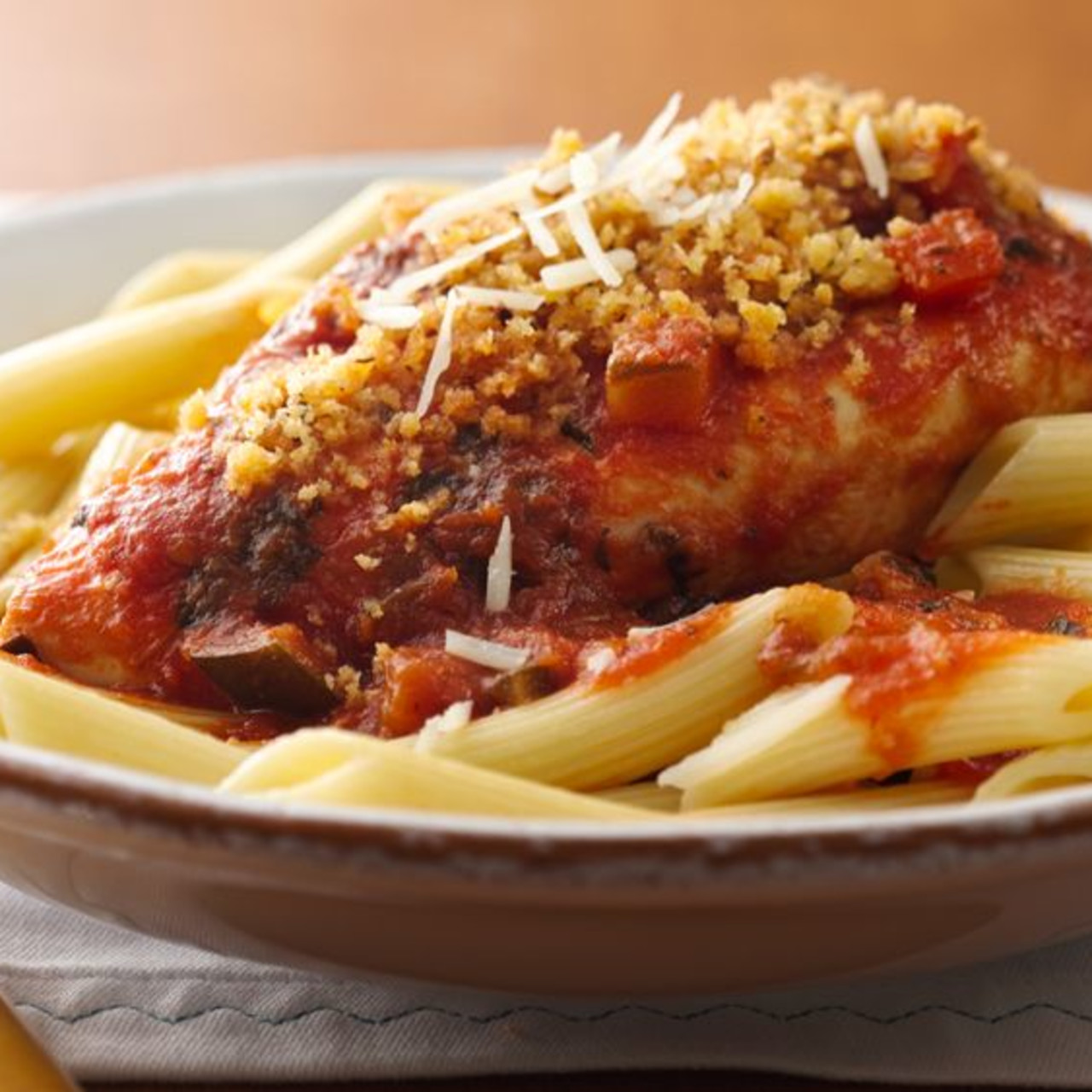 Slow Cooker Chicken Parmesan & Pasta