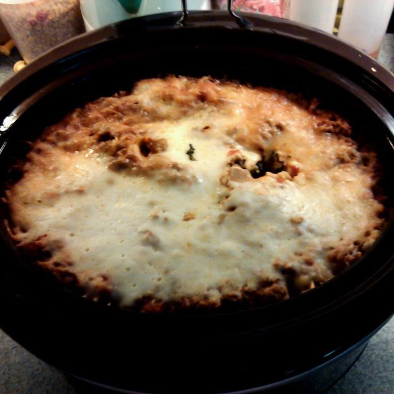 Slow Cooker Spinach Alfredo Lasagna