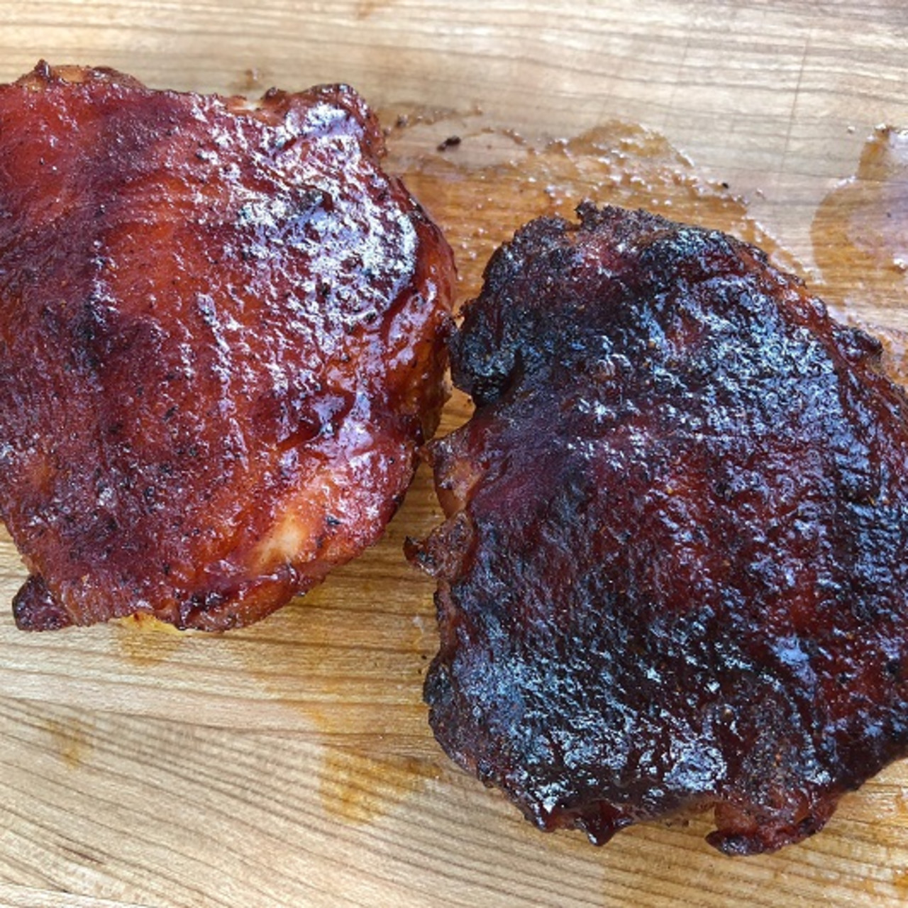 Smoked Chicken Thighs With Bite Through Skin