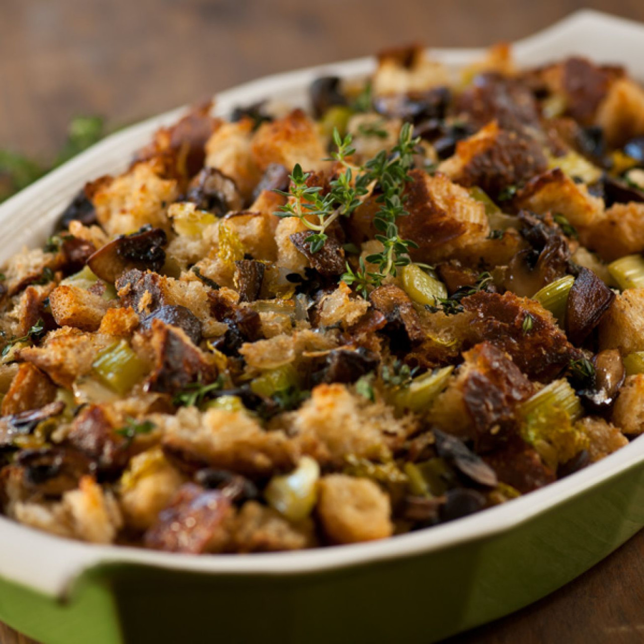 Sourdough Stuffing with Mushrooms and Bacon
