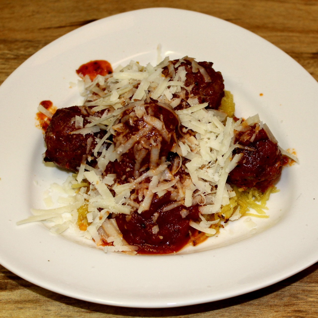 Spaghetti Squash Marinara with Chicken Meatballs