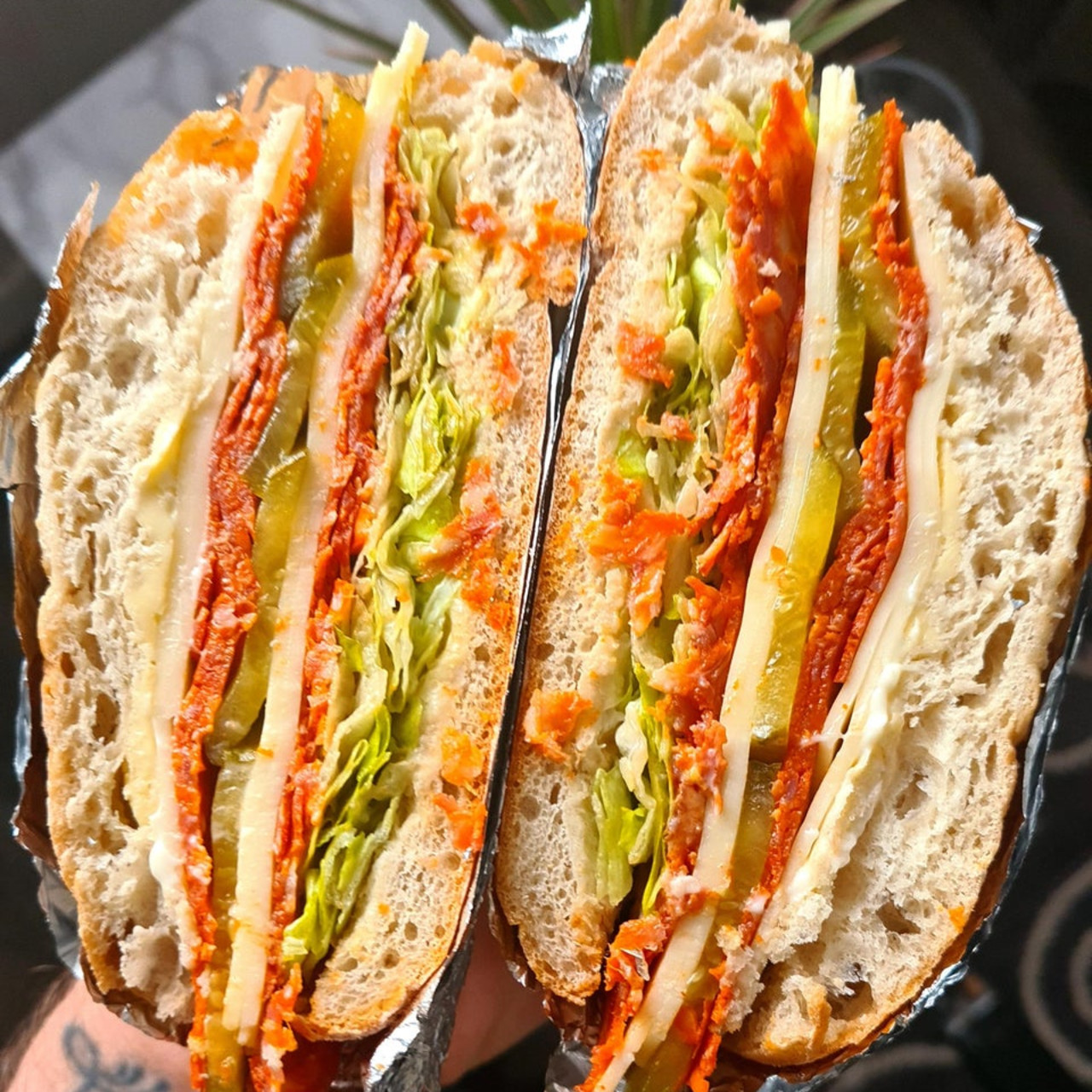 Spanish Chorizo and Salami Sandwich