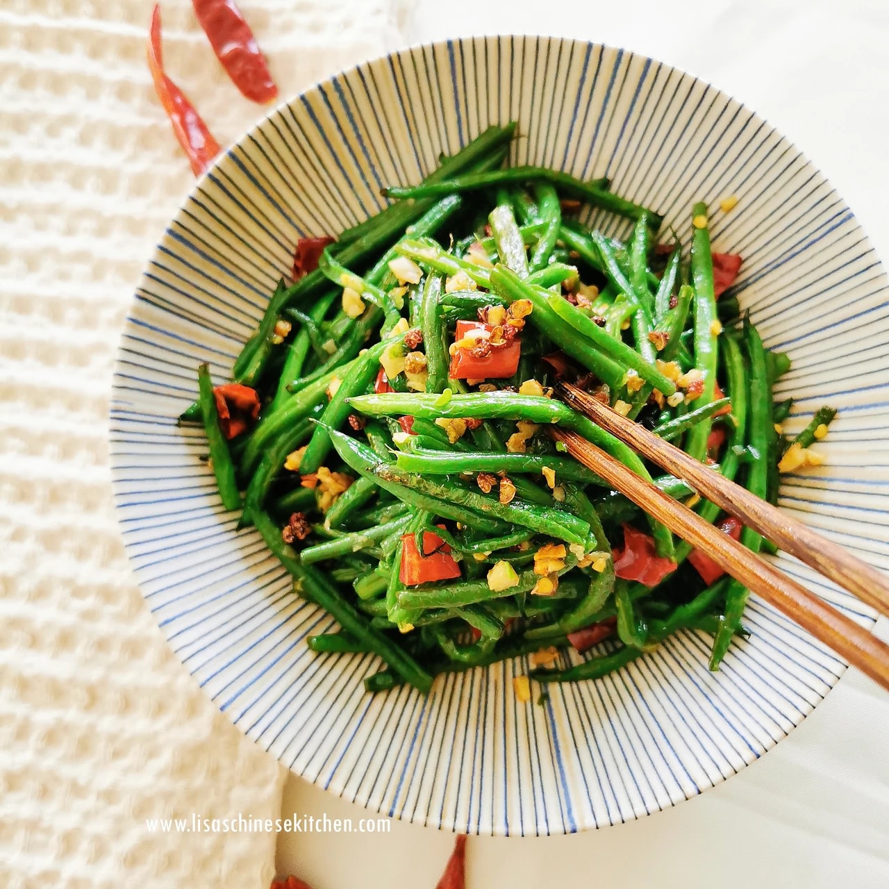 Spicy Dryfried Green Beans