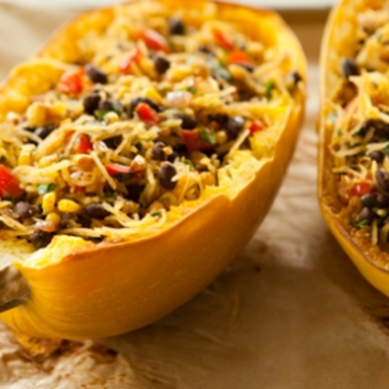 Spicy Spaghetti Squash with Black Beans