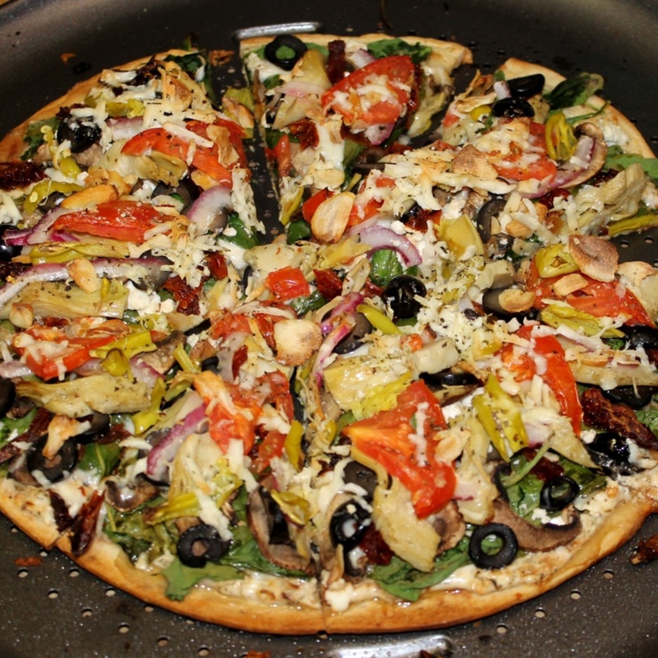 Spinach and Feta Veggie Pizza