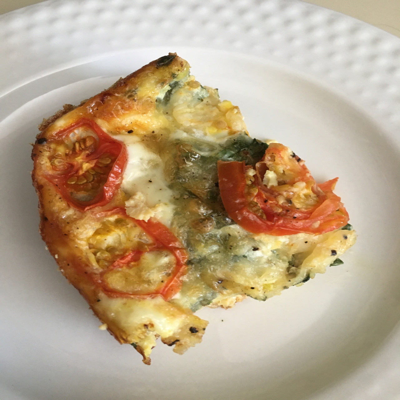 Spinach bacon crustless quiche