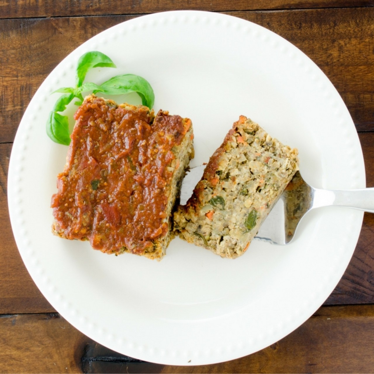 Spinach & Mushroom Lentil Loaf