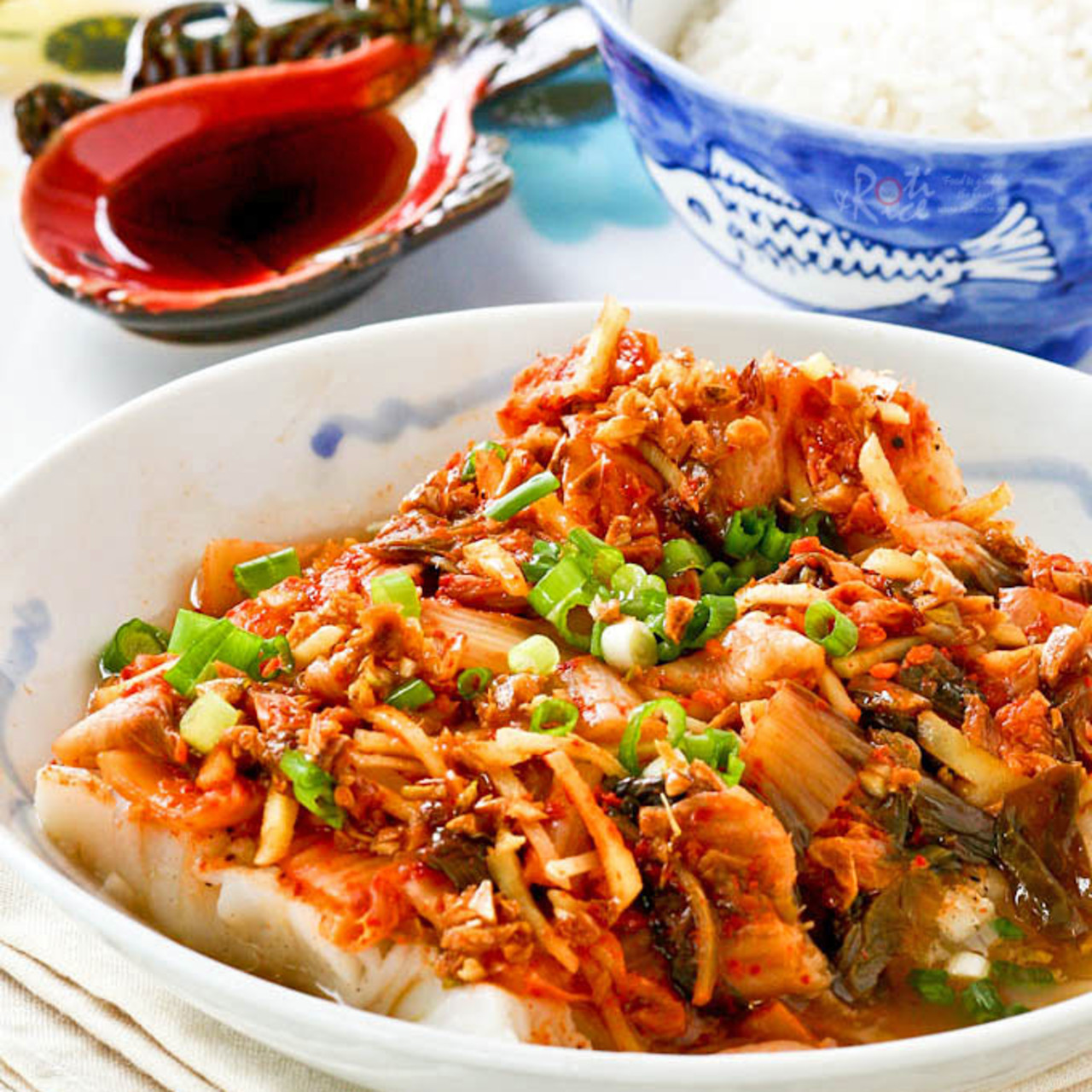 Steamed Cod with Kimchi