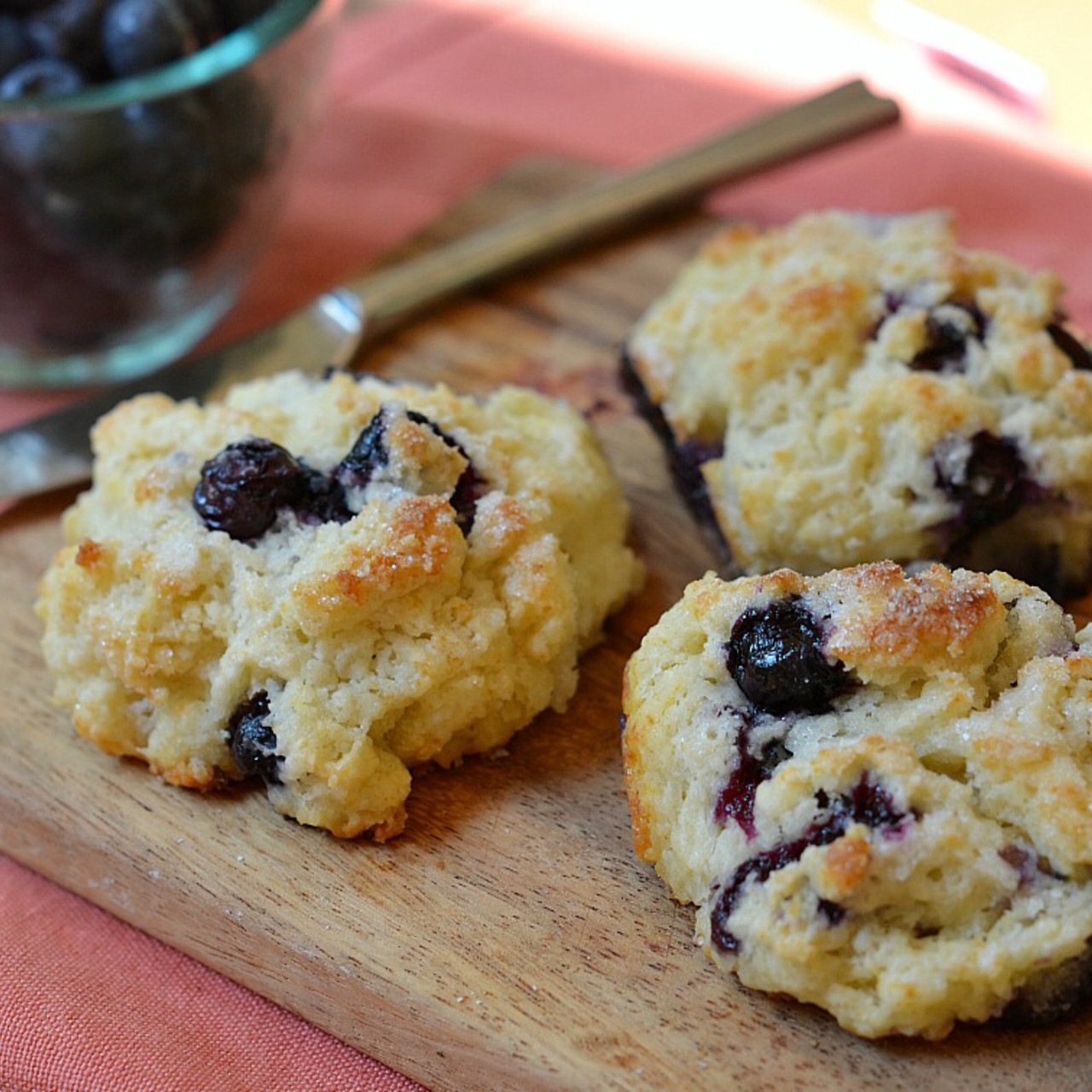 Sweet Blueberry Drop Biscuits