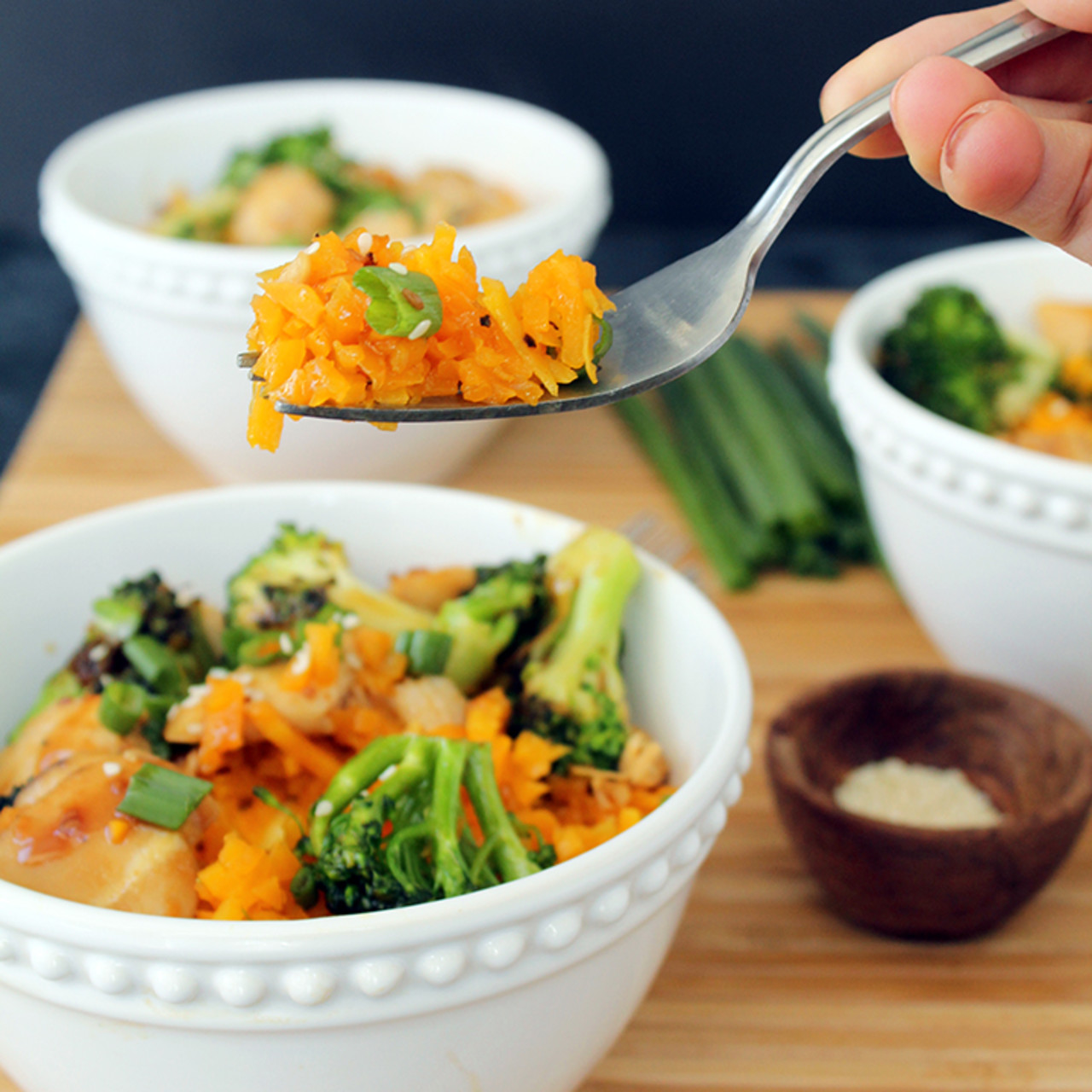 Teriyaki Chicken and Broccoli with Butternut Squash Rice